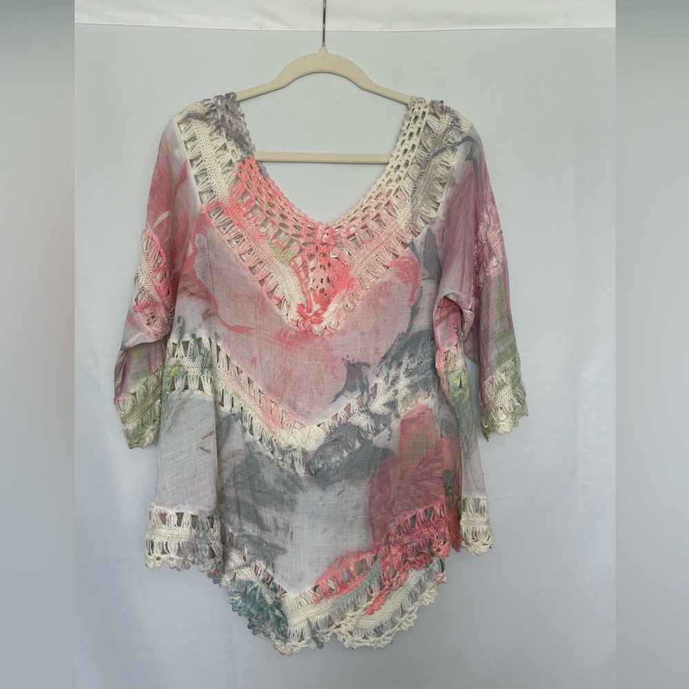 K Jordan‎ Crochet and Tie Dye Top